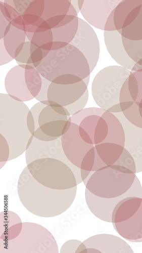Multicolored translucent circles on a white background. 3D illustration