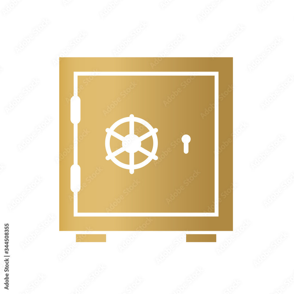 golden safe icon- vector illustration golden safe icon- vector illustration