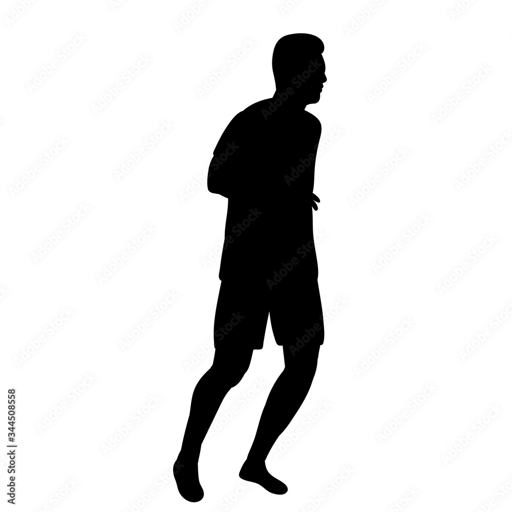  black silhouette of a running man