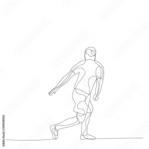 isolated  line drawing of a running man