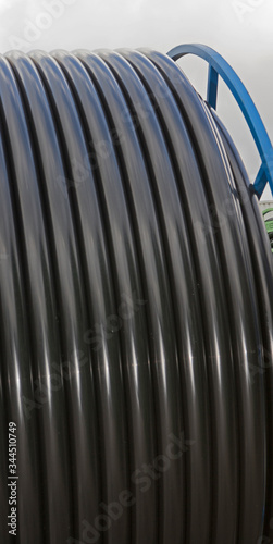 Plastic pipes and hoses. Plastic industry. Sewerpipe. Drainage hoses. 