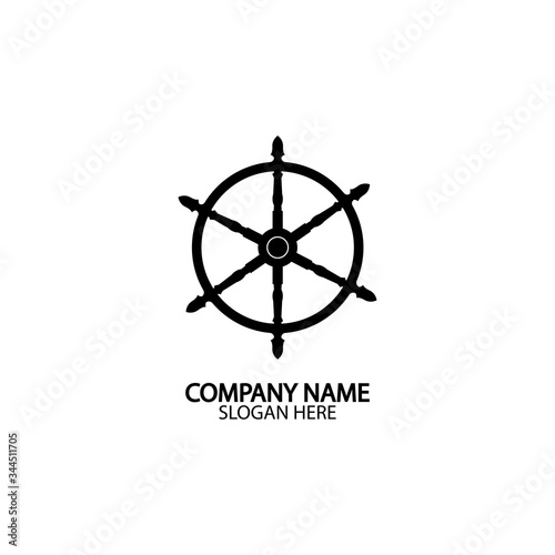 Ship and boat helm steering wheel  boat and maritime rudder icon  ship steering wheels - vector.