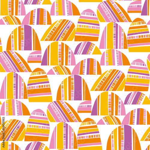 Fun cool colorful striped pink and yellow seamless pattern