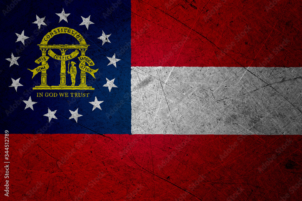 Flag of georgia, USA, on a grunge metal texture Flag of georgia, USA, on a grunge metal texture