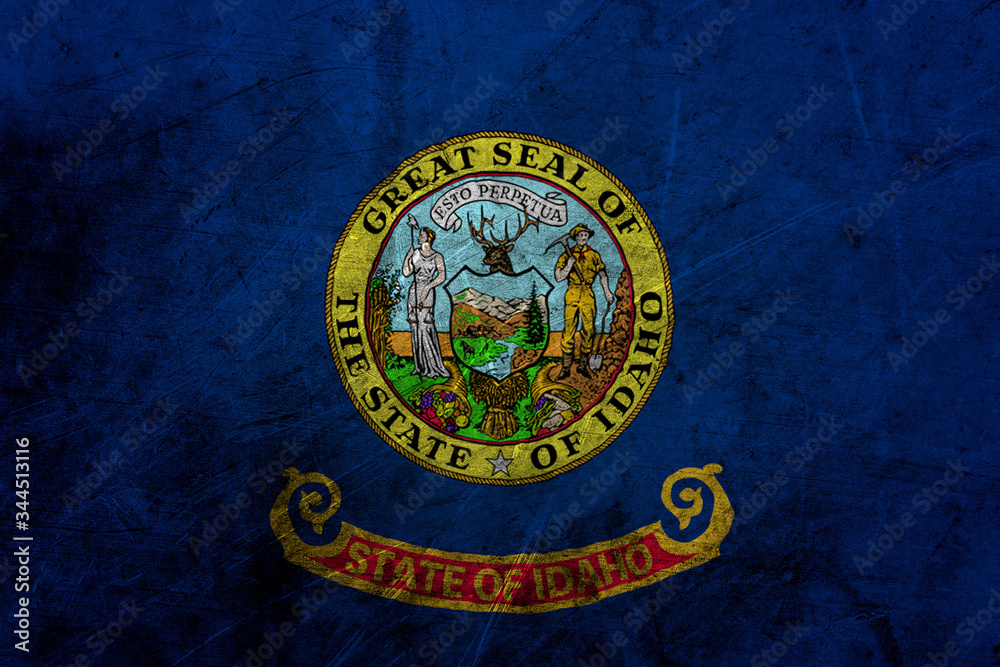 Flag of idaho, USA, on a grunge metal texture Flag of idaho, USA, on a grunge metal texture