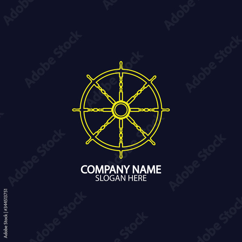Ship and boat helm steering wheel  boat and maritime rudder icon  ship steering wheels - vector.