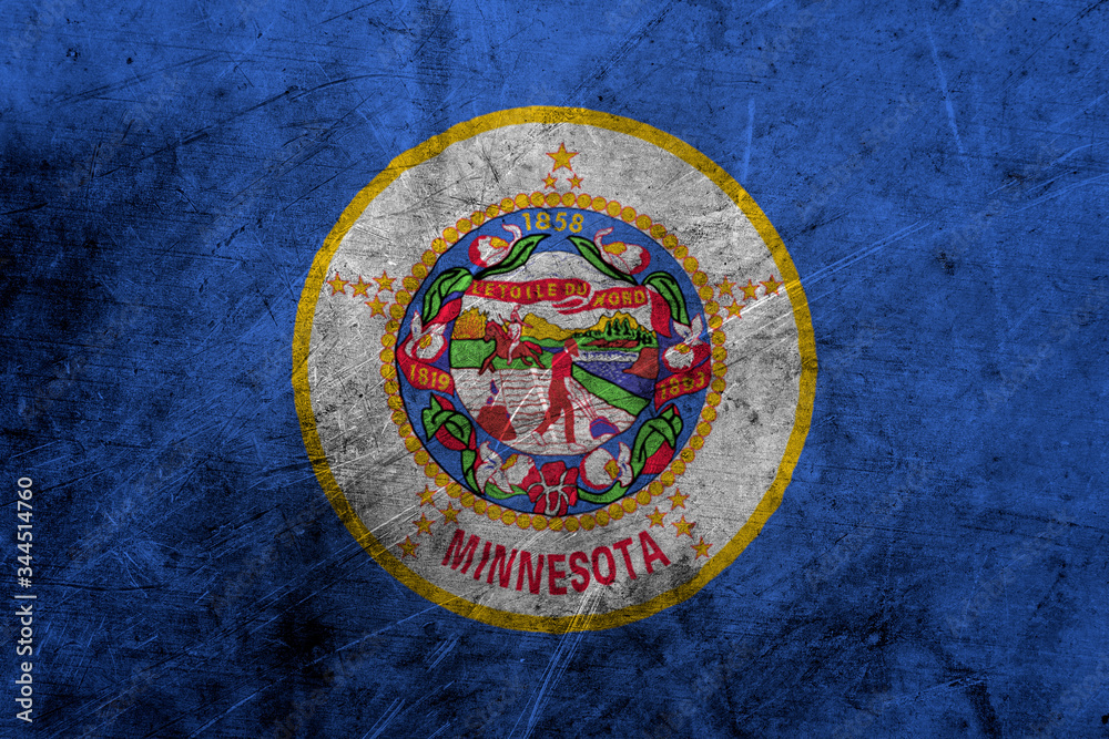 Flag of minnesota, USA, on a grunge metal texture Flag of minnesota, USA, on a grunge metal texture