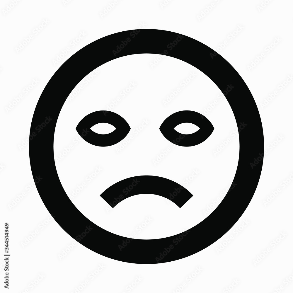 Beautiful sad smiley isolated minimal single flat linear icon for application and info-graphic. Commercial line vector icon for websites and mobile minimalistic flat design.