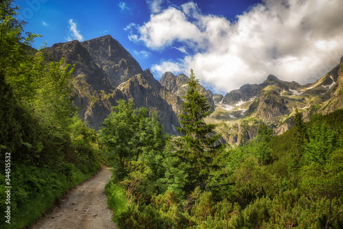 Szlak       ty prowadz  cy do Zielonego Stawu Kie  marskiego w Tatrach