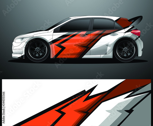 Rally car decal graphic wrap vector  abstract background