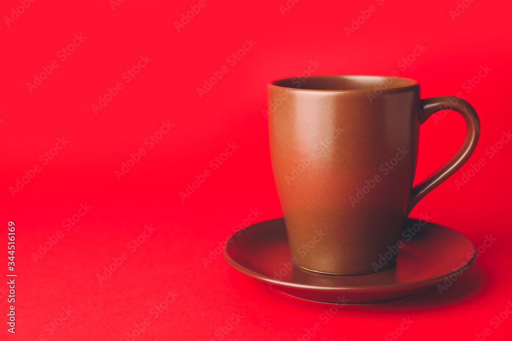 Blank cup on color background Blank cup on color background