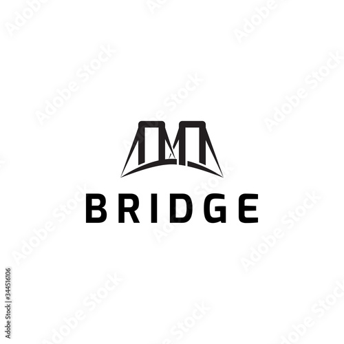 Bridge logo icon. Vector illustration. silhouette design