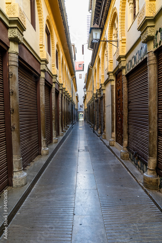 Granada  Spain  April 2020  empty streets of Granada during the covid-19 pandemic.