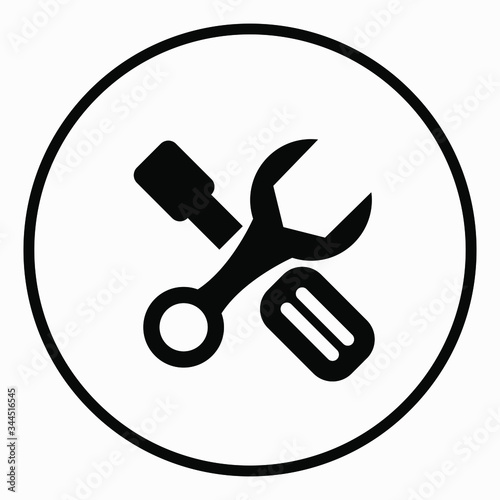 New spanner & screwdriver icon. Vector icon.