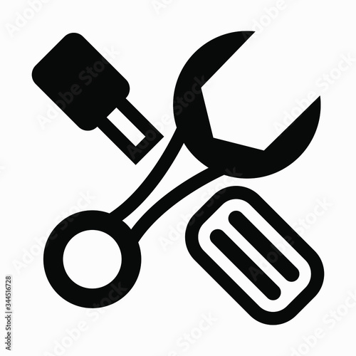 New repair service vector line icon isolated on white background.