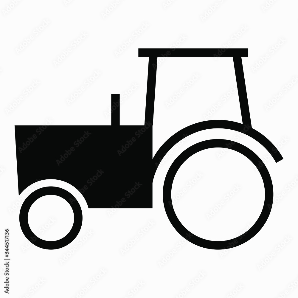 Tractor concept symbol design isolated minimal single flat linear icon for application and info-graphic. Commercial line vector icon for websites and mobile minimalistic flat design. Tractor concept symbol design isolated minimal single flat linear icon for application and info-graphic. Commercial line vector icon for websites and mobile minimalistic flat design.