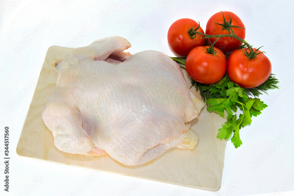 raw chicken with vegetables