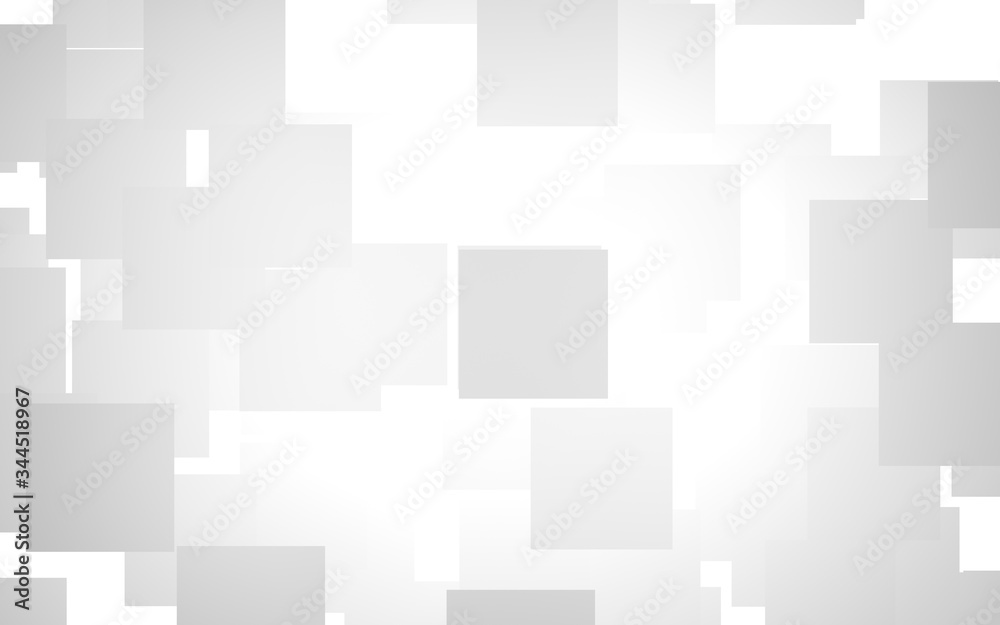 White abstract background. Misty backdrop with grey squares. 3D illustration