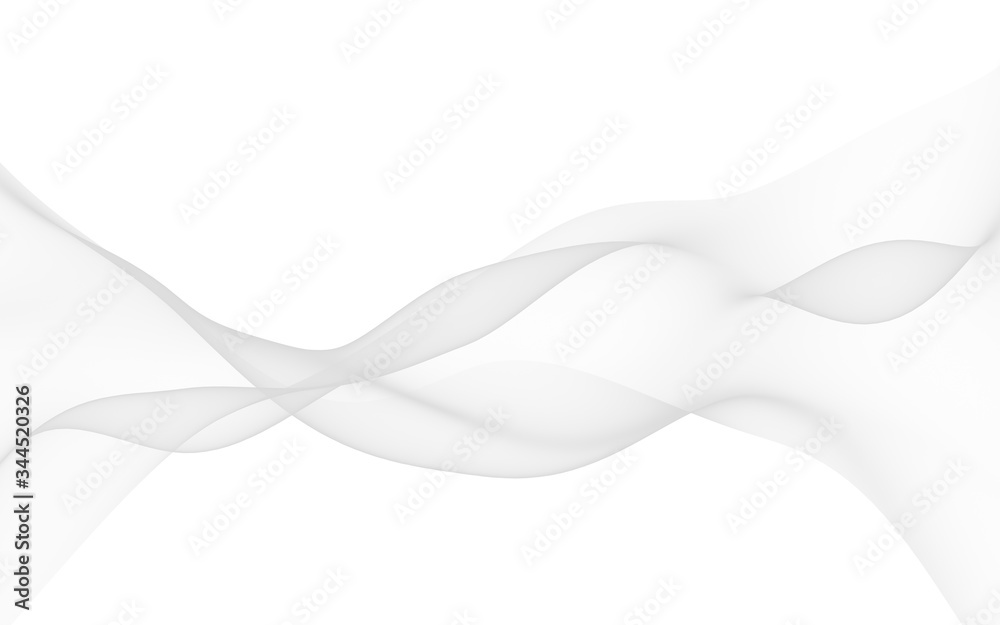 White abstract background. Fluttering white scarf. Waving on wind white fabric. 3D illustration White abstract background. Fluttering white scarf. Waving on wind white fabric. 3D illustration