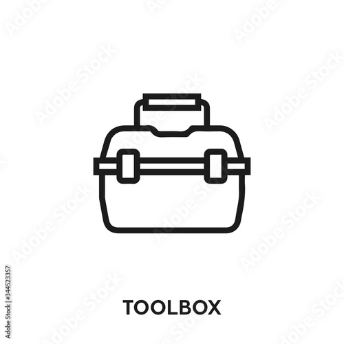 toolbox vector line icon. Simple element illustration. toolbox icon for your design. Can be used for web and mobile. toolbox icon vector.