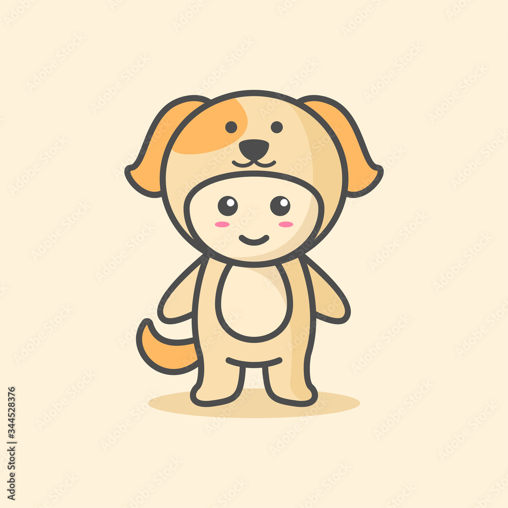 Cute dog costume character vector illustration Cute dog costume character vector illustration