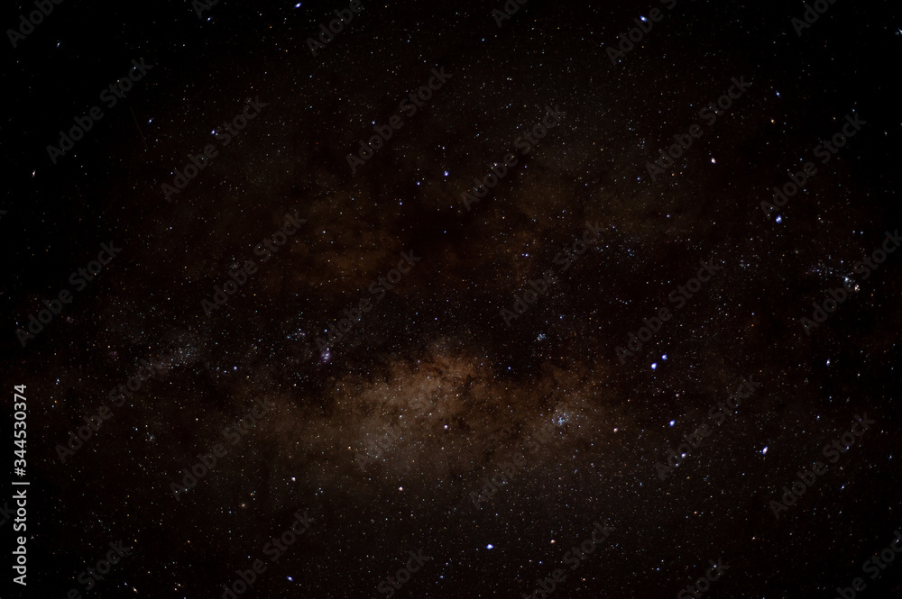 Milky Way in Sajama National Park, galactic core rising from the East. Bolivia, Altiplano. Sajama NP at night with stars and planets of milky way.