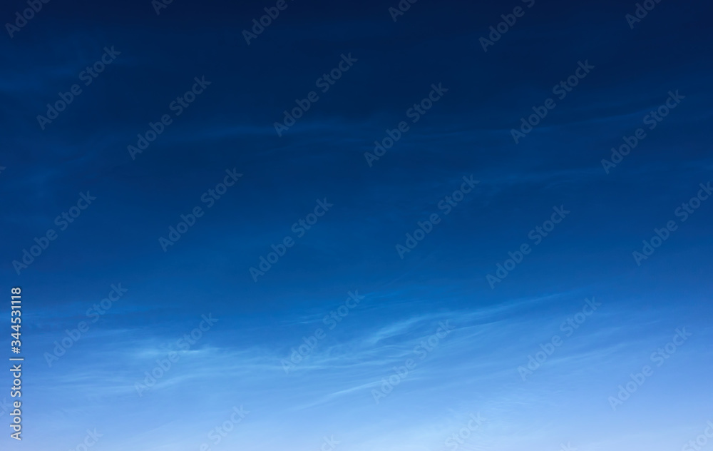 Night sky with phenom night shining clouds