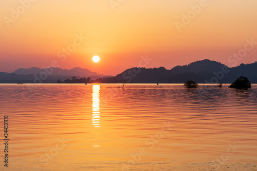 sunset over the lake © hrui