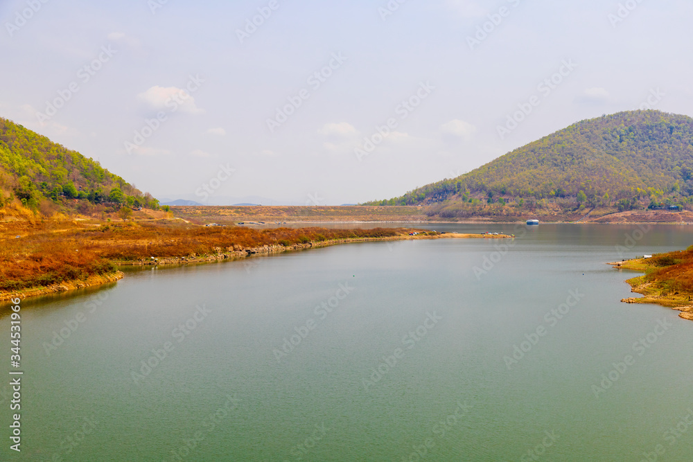 Fototapeta premium View at Mae Kuang Udom Thara dam,Chaing Mai Thailand.