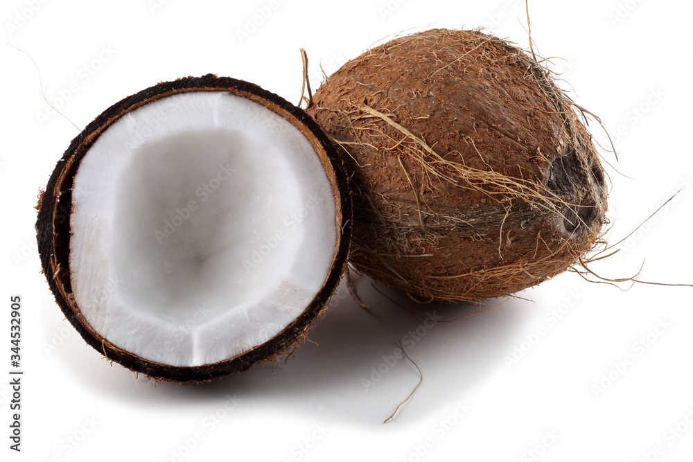 Coconut with a half Coconut with a half