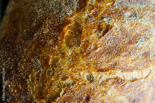 Homemade bread on a dark surface