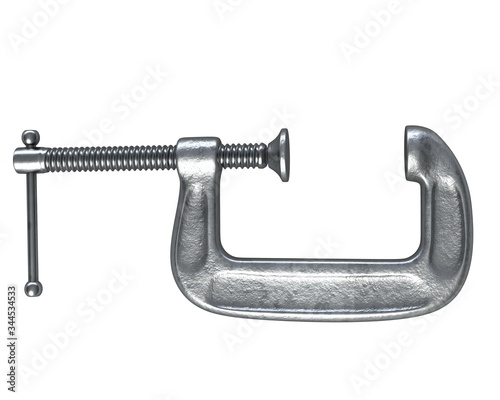 3D render of C-Clamp tool isolated on white