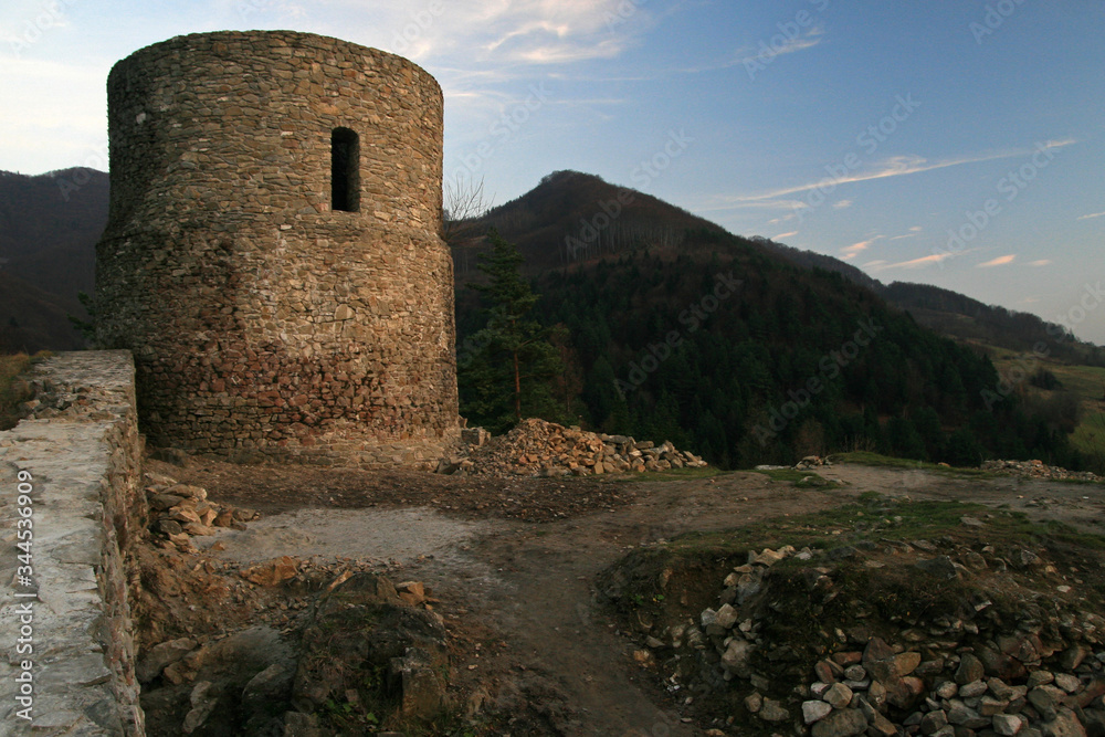 Ruins of medieval castle in Rytro, Poland