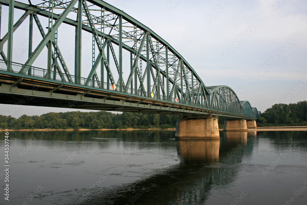 Fototapeta premium Jozef Pilsudski Bridge over the Vistula river Torun