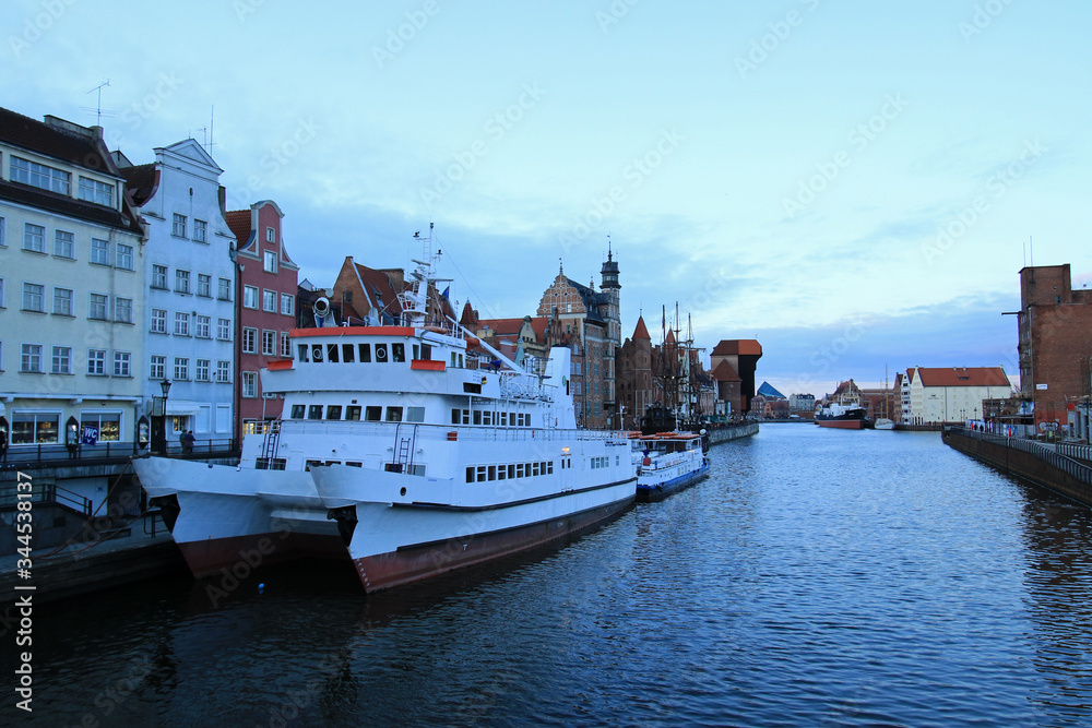Landscape of harbor in Gdansk, Poland