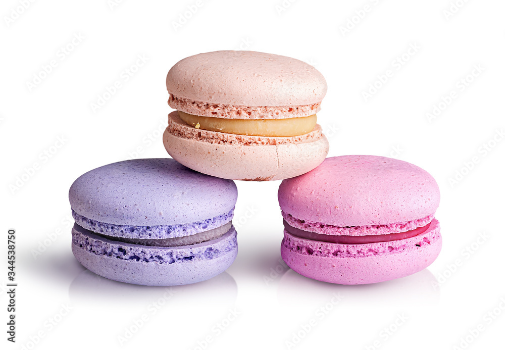 Three macaroons stacked in a pyramid Three macaroons stacked in a pyramid