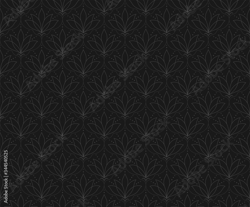 Damask floral seamless pattern. Vector retro style background print. Decorative flower texture.