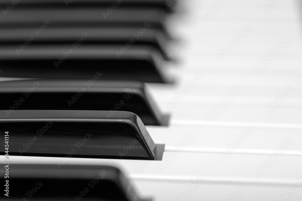 Electronic musical keyboard synthesizer close-up Electronic musical keyboard synthesizer close-up