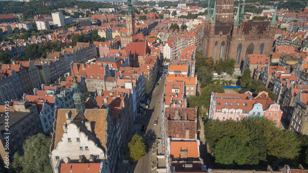 Traditional gothic houses in the old town of Gdansk, Poland