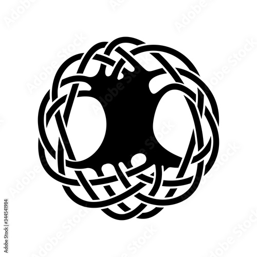 Yggdrasil Tree of Life, Scandinavian, Celtic symbol, ornamental design