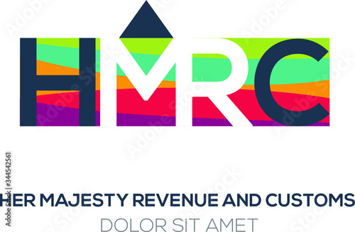 Creative colorful logo ,HMRC mean (her majesty revenue and customs) . photo