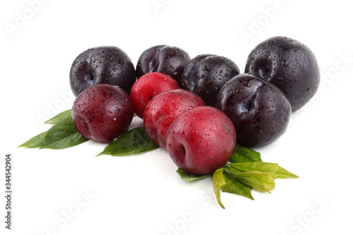 Plums and leaves