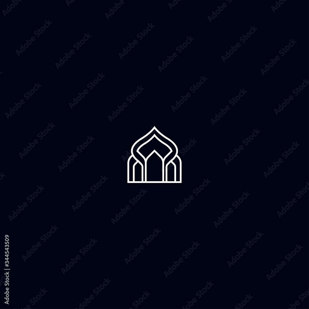 Mosque logo icon template design in Vector illustration and logotype