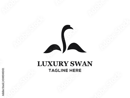 abstract modern swan logo for any related business 