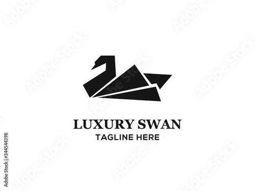 abstract modern swan logo for any related business 