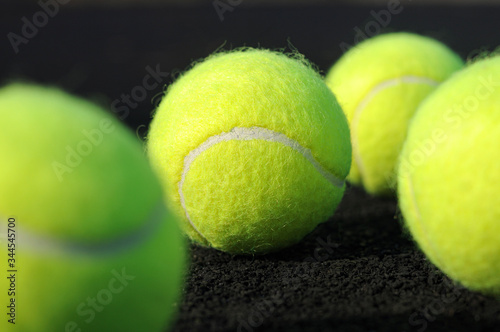 Balls for tennis. Close-up.