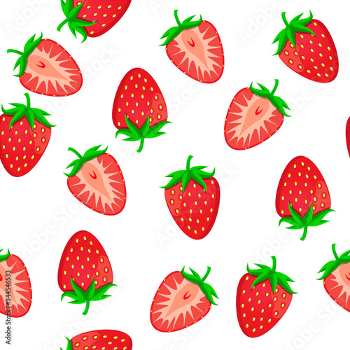 Theme big colored seamless strawberry