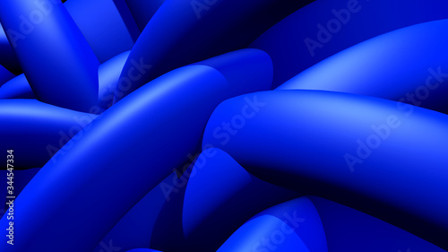Bilde på lerret Abstract background with heap or hank of plastic rubber pipes or bands