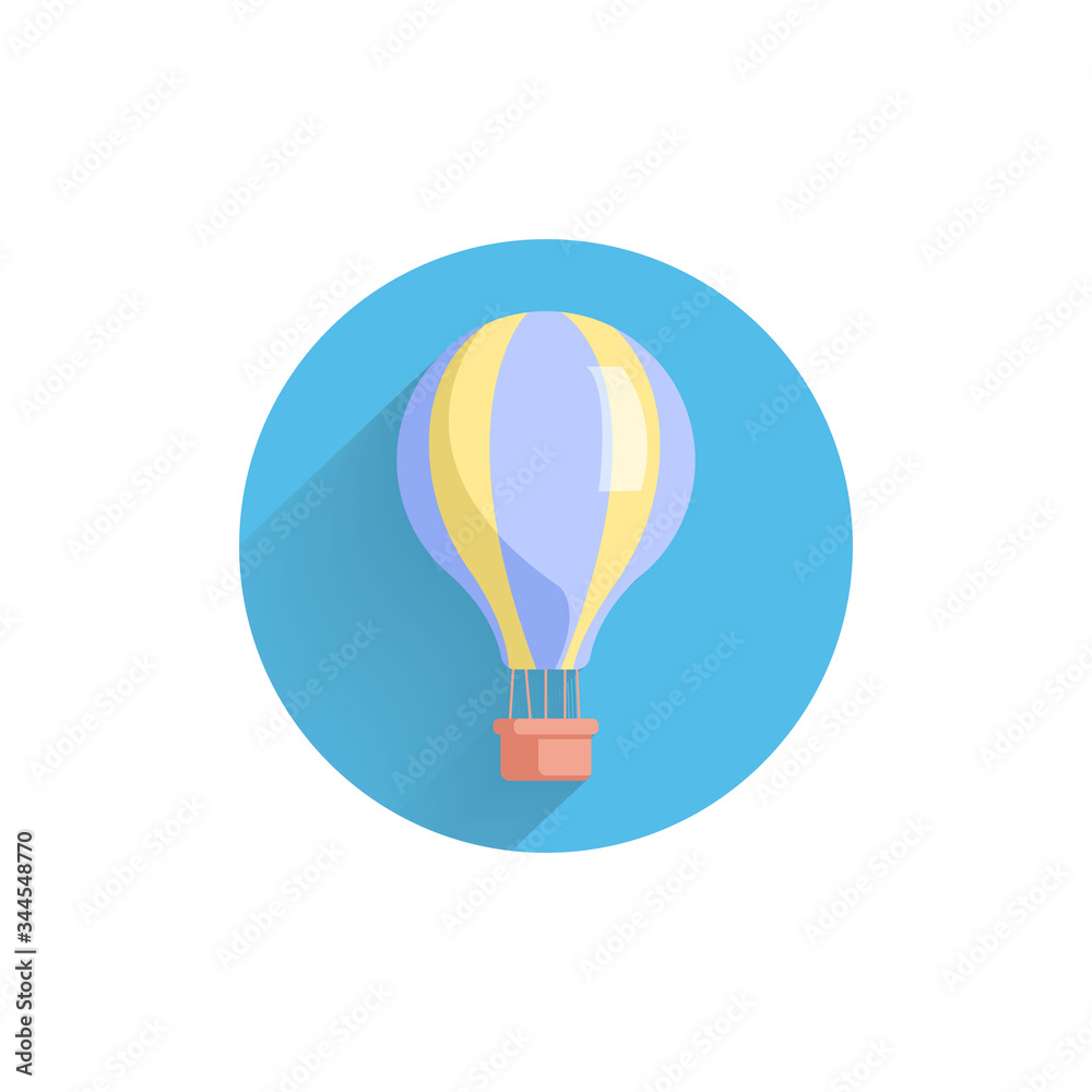 hot air balloon colorful flat icon with long shadow. hot air balloon flat icon hot air balloon colorful flat icon with long shadow. hot air balloon flat icon