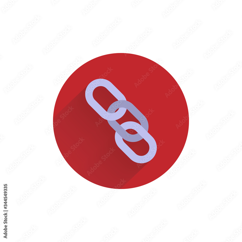 Link colorful flat icon with long shadow. Chain flat icon Chain Link colorful flat icon with long shadow. Chain flat icon Chain